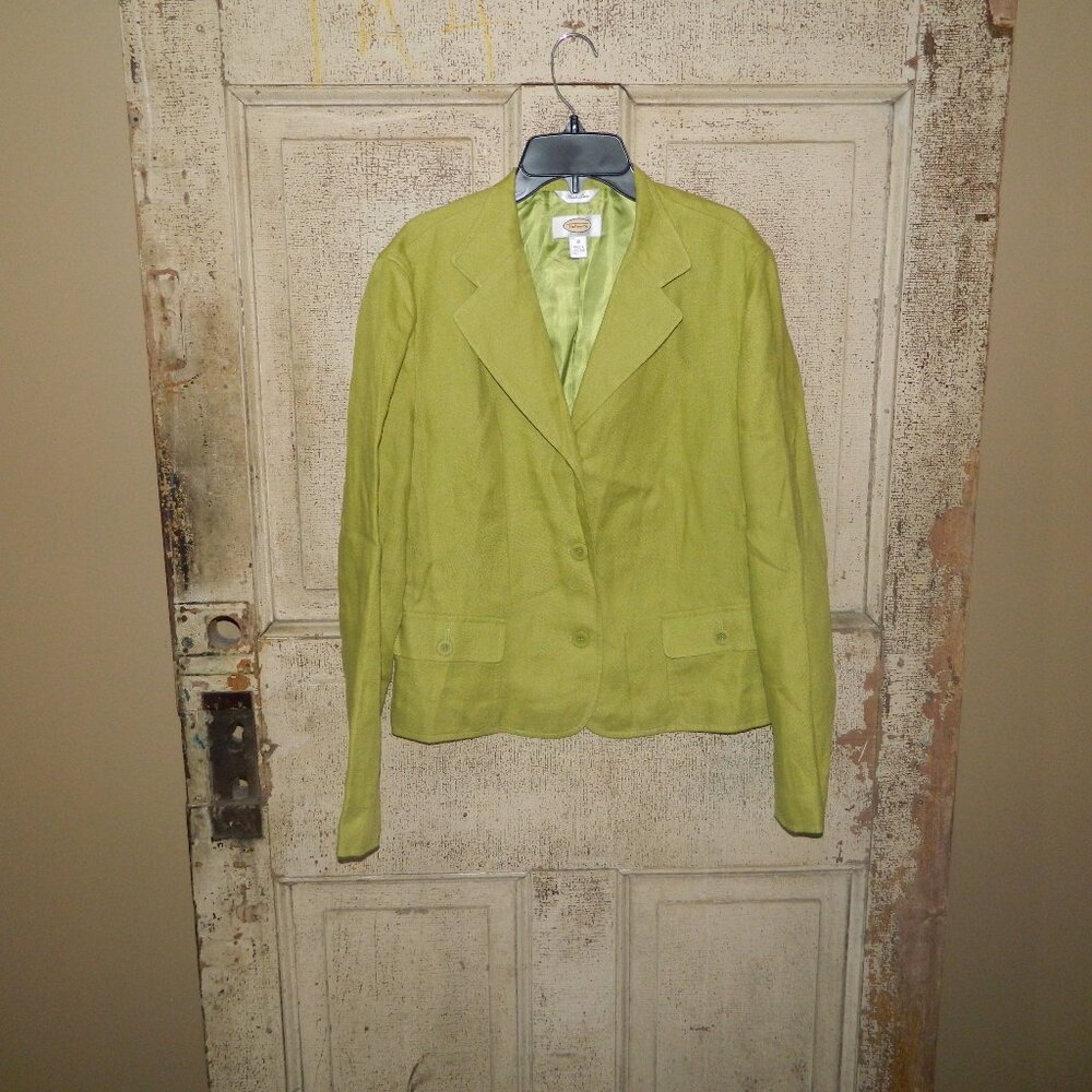Talbots Irish Linen Lined Blazer Jacket Size 10 (FF-34)